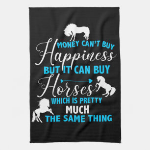 Money Can Buy Horses Blue  Kitchen Towel