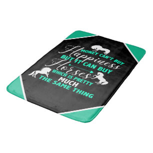 Money Can Buy Horses Mint Green Bath Mat