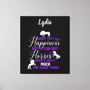 Money Can Buy Horses Purple Personalized   Canvas Print