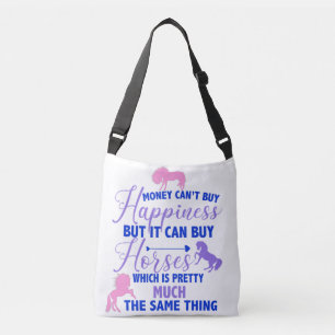 Money Can Buy Horses Purple Pink Crossbody Bag