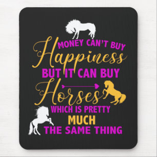 Money Can Buy Horses Purple Yellow Mouse Pad