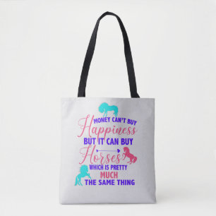 Money Can Buy Horses Tri-Color Light Gray  Tote Bag