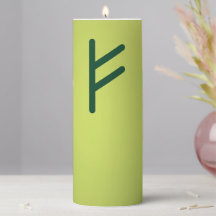 Money candle with Fehu rune