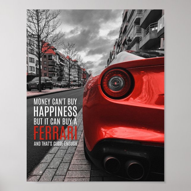 Money can't buy happiness | Motivational Quote Poster (Front)