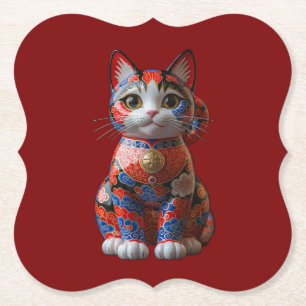 Money cat paper coaster