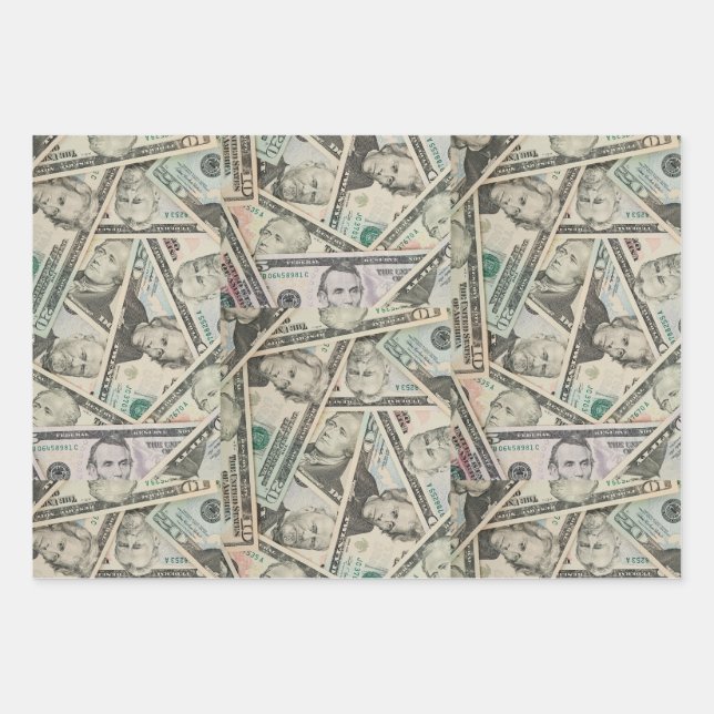 Money Currency  Wrapping Paper Sheet (Front)