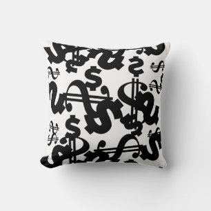 Money Dollar Pattern Throw Pillow Cushion