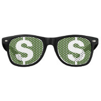 Money dollar sign in the eyes funny party shades