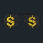 Money dollar sign in the eyes party shades<br><div class="desc">Money dollar sign in the eyes party shades. Custom monogram letter party glasses. Funny bling bling costume accessory for men women and kids. Also great for halloween, music djs, bars , bachelorette, weddings, birthday, sports events, supporters, fans etc. Customizable colour. Aviator shape and more. Symbolize greed, bank robber, crook, thief...</div>