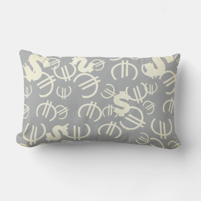 Money Euro Dollar Pattern Throw Pillow Cushion (Front)
