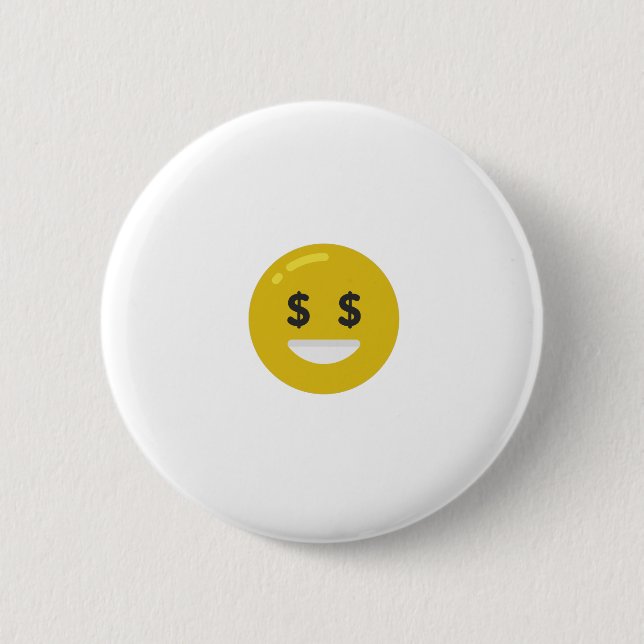 money eye emoji 2 inch round button (Front)