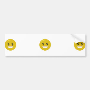money eye emoji bumper sticker