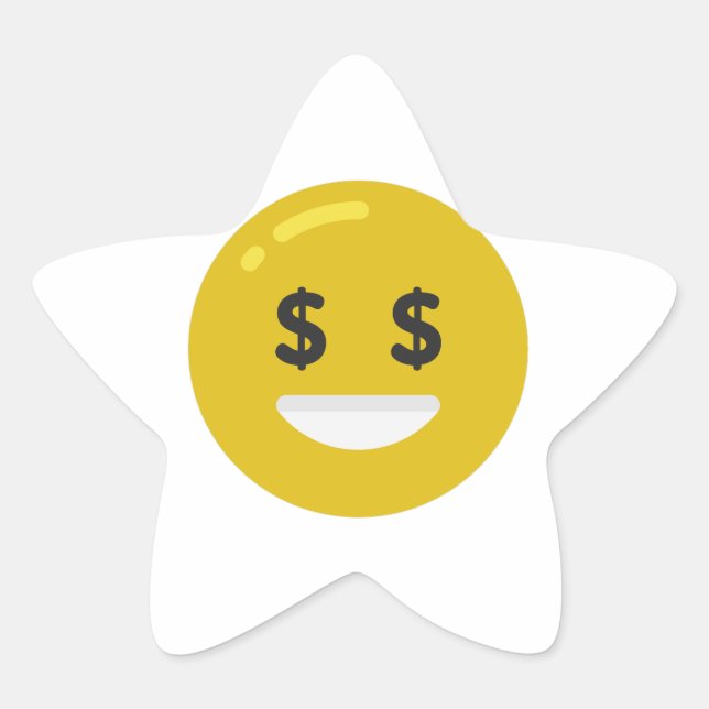 money eye emoji star sticker (Front)