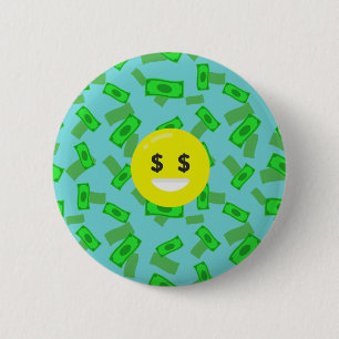 money eyed emoji 2 inch round button