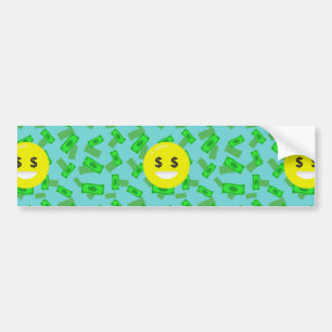 money eyed emoji bumper sticker