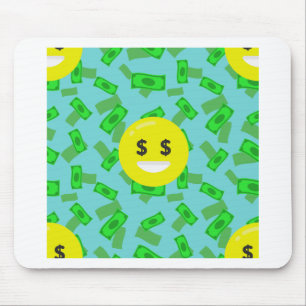 money eyed emoji mouse pad