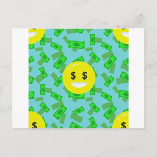 money eyed emoji postcard
