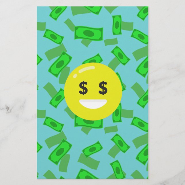 money eyed emoji stationery (Front)