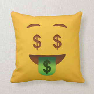 Money Face Emoji   Throw Pillow