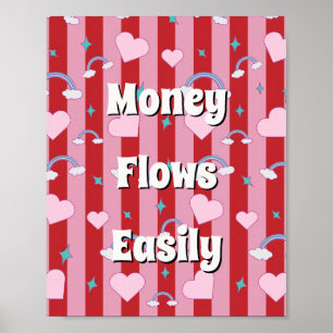 Money Flows Easily Money Affirmation Manifestation Poster