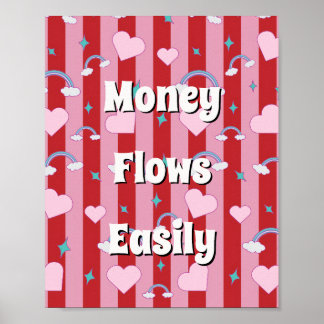 Money Flows Easily Money Affirmation Manifestation Poster