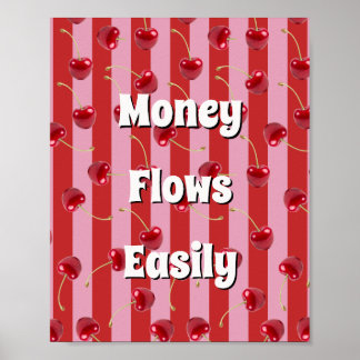 Money Flows Easily Money Affirmation Manifestation Poster
