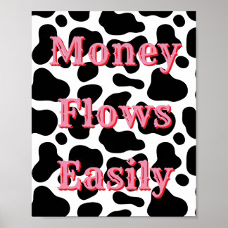 Money Flows Easily Money Affirmation Manifestation Poster