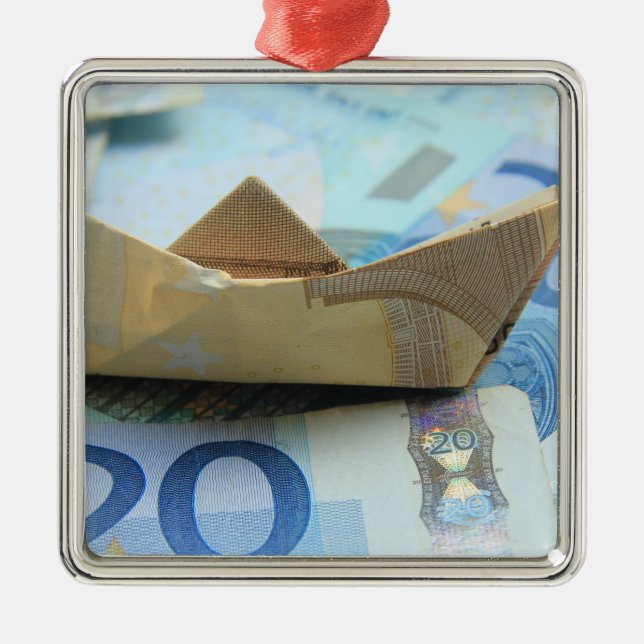 Money grows in trees! metal ornament (Front)