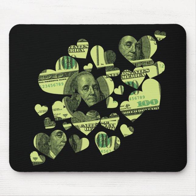 Money Hearts Mouse Pad (Front)