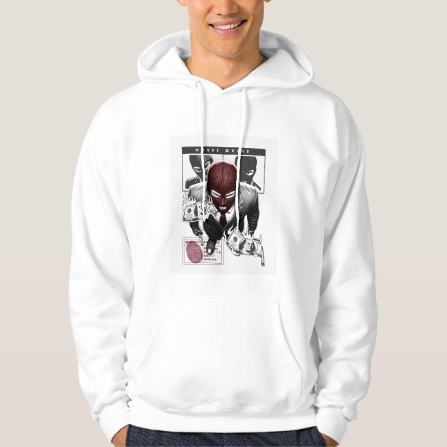 "Money Heist": A hoodie of excitement and wit. A m (Front)