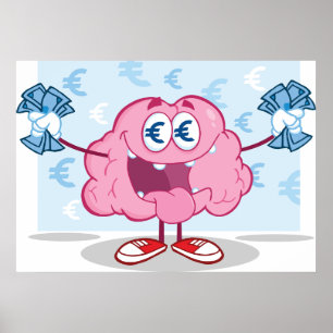 Money Loving Creature Holding Cash Poster