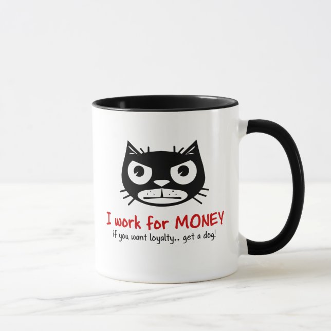 Money & Loyalty Grumpy Cat mug (Right)
