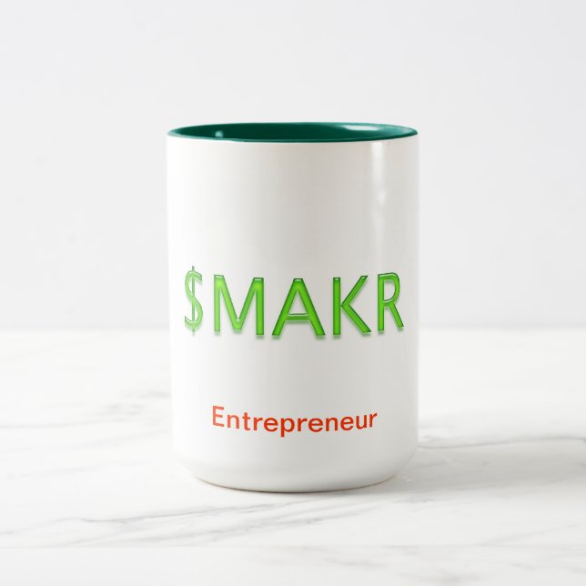 Money Maker Customizable Two-Tone Coffee Mug (Center)