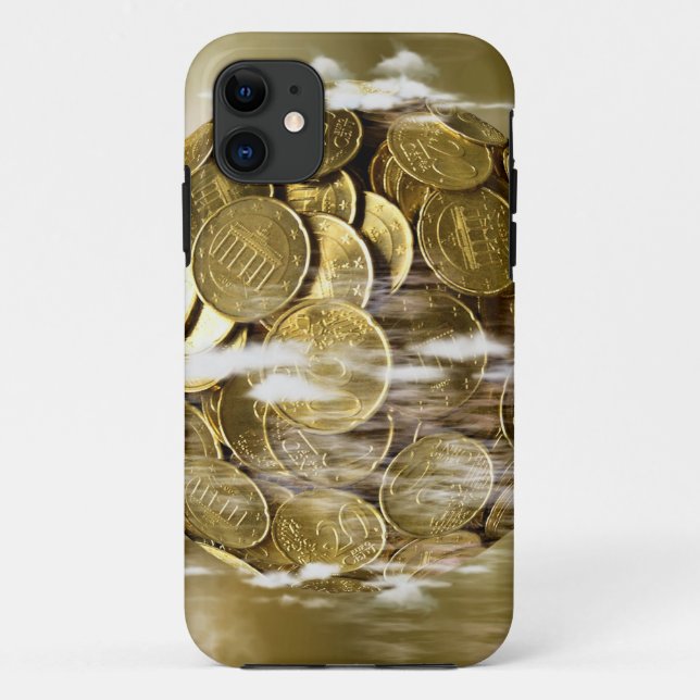 Money makes the world go around, money globe gold Case-Mate iPhone case (Back)