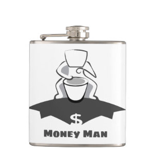 Money  Man Hip Flask