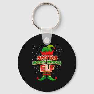 Money Minded Elf Christmas Matching Costumes X-mas Keychain
