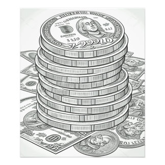Money Money Money Colouring Poster
