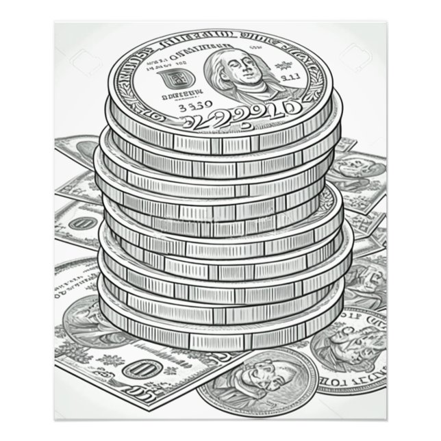 Money Money Money Colouring Poster (Front)
