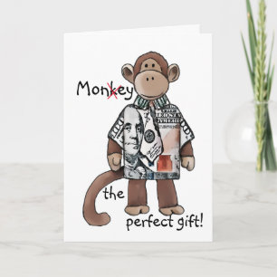 Money/Monkey Greeting Card