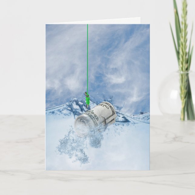 money on fish hook card (Front)