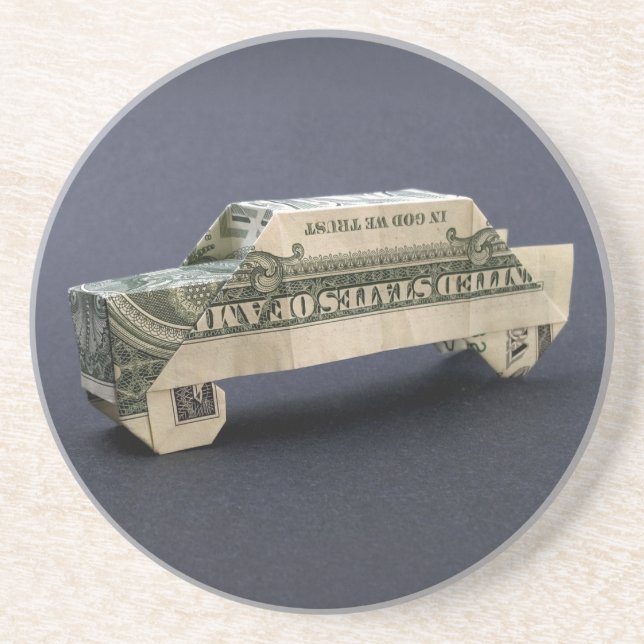 Money Origami Car Coaster (Front)
