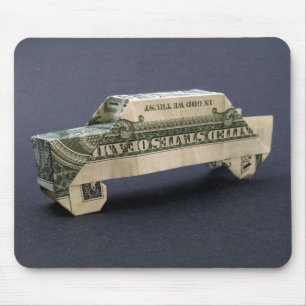 Money Origami Car Mouse Pad