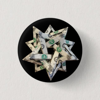 Money Origami Five Intersecting Tetrahedra 1 Inch Round Button