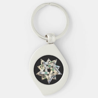 Money Origami Five Intersecting Tetrahedra Keychain