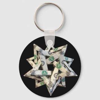 Money Origami Five Intersecting Tetrahedra Keychain