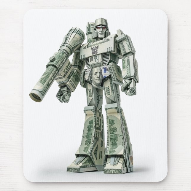 Money Origami Mega Tron Robot Mouse Pad (Front)