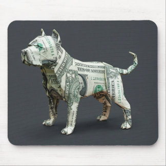 Money Origami Pit Bull Mouse Pad