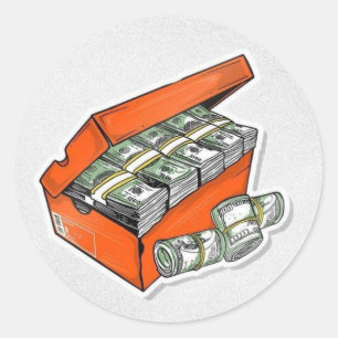 Money Printed Classic Round Sticker