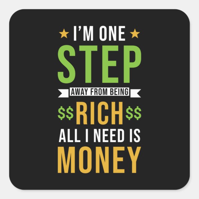 Money Quote funny Square Sticker (Front)