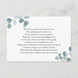 Money Request Eucalyptus Enclosure Card